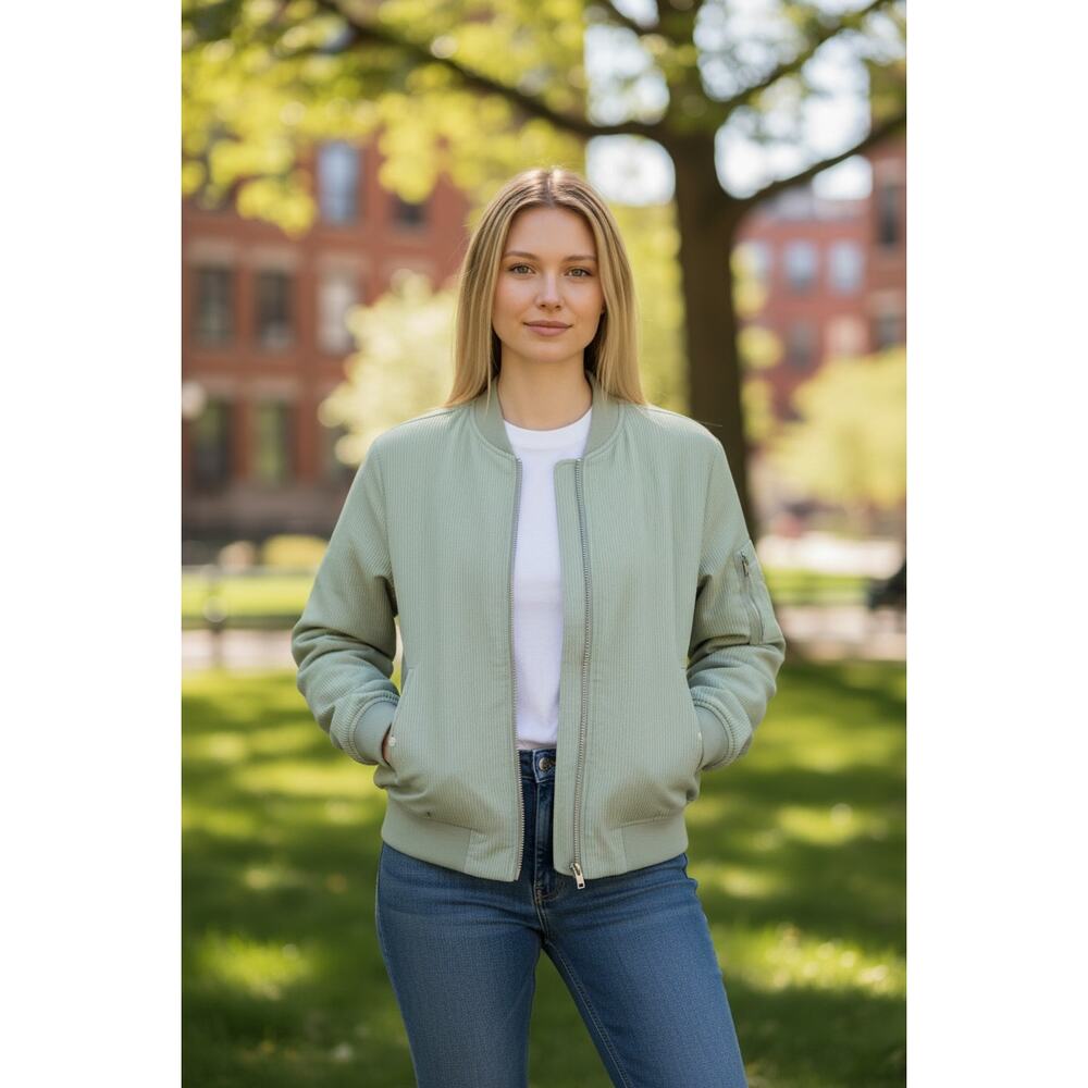 HALARA Jacket Size M NEW Green Full Zip Coat Zip Up Pockets